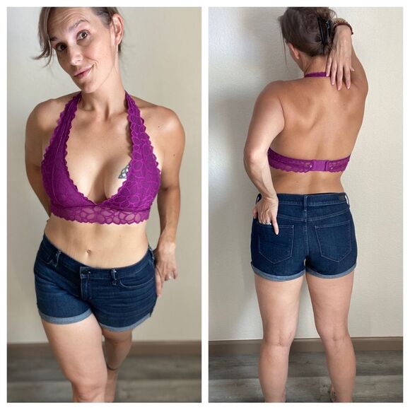 PINK Victoria’s Secret Lace Bralette Purple Small Adjustable Vacation Boho - Picture 1 of 9